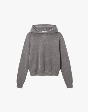 Perfect White Tee Heart Hoodie Fleece Pullover Hoodie in Dark Heather Grey