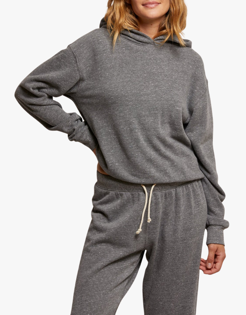 Perfect White Tee Heart Hoodie Fleece Pullover Hoodie in Dark Heather Grey