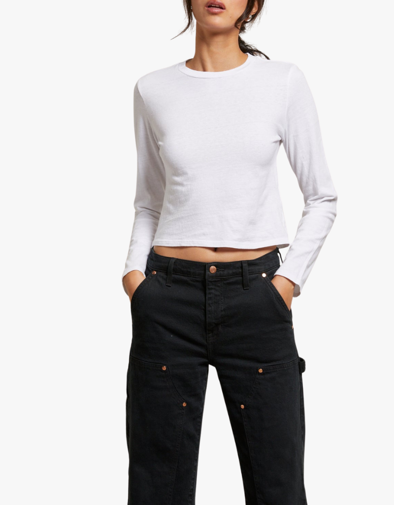 Perfect White Tee Jamie Recycled Cotton Long Sleeve in White