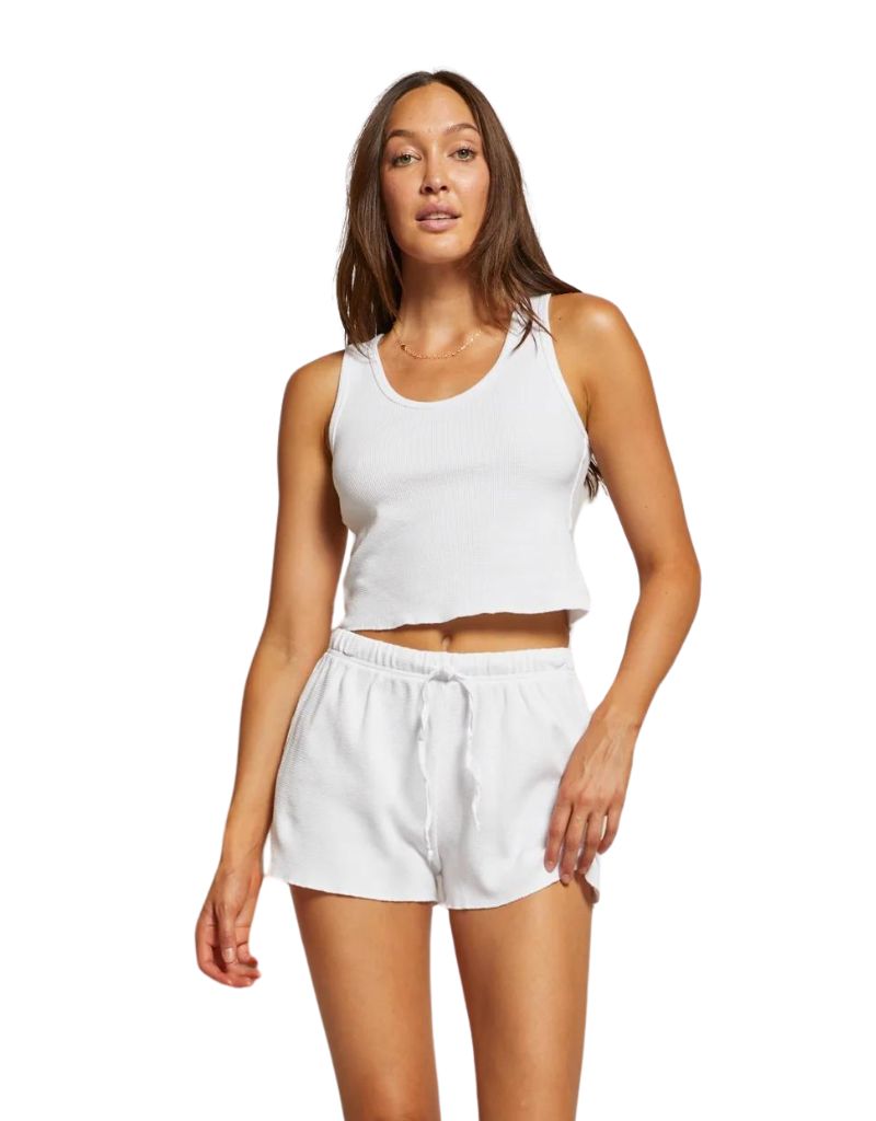 Perfect White Tee Jane Waffle Tank Top in White