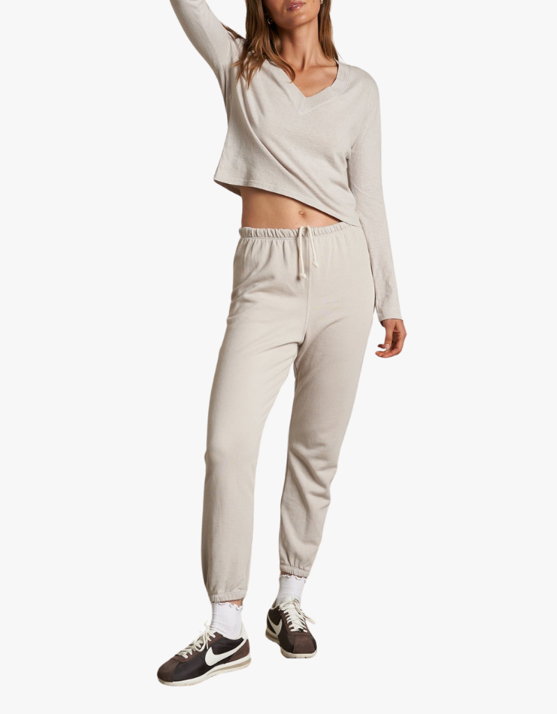 Perfect White Tee Johnny French Terry Easy Sweatpant in Silver