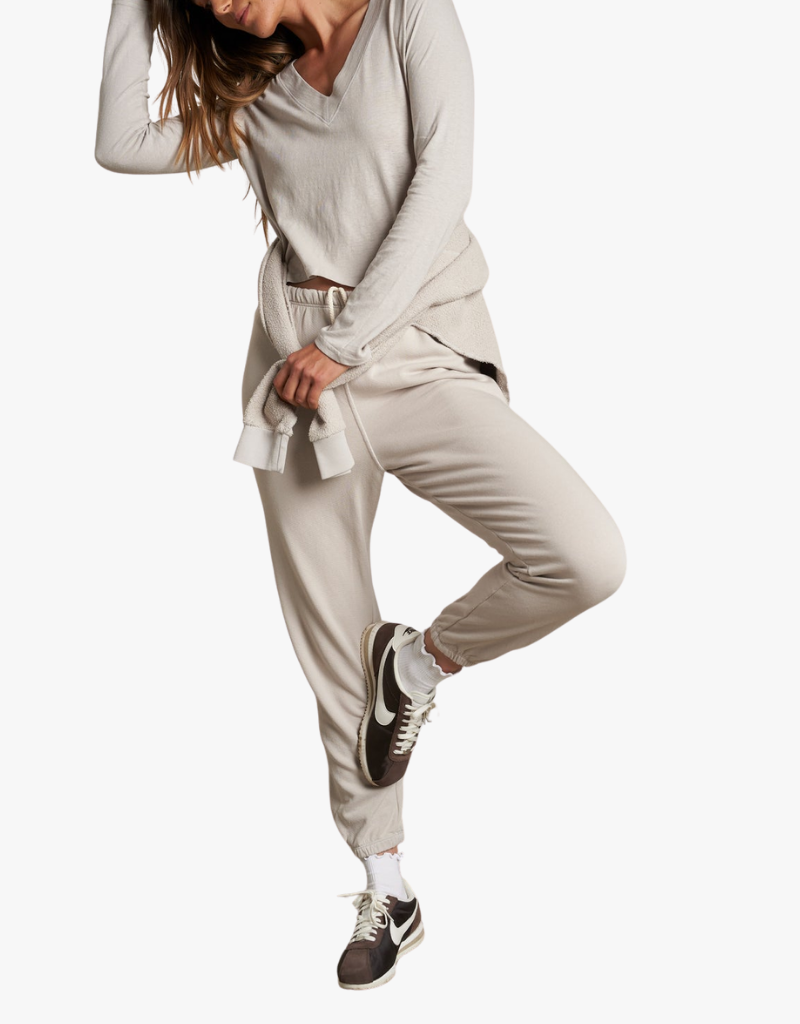 Perfect White Tee Johnny French Terry Easy Sweatpant in Silver