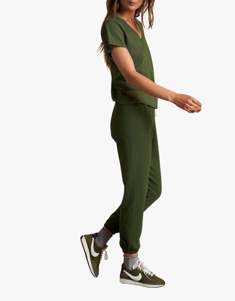 Perfect White Tee Johnny French Terry Easy Sweatpant in Fern Green