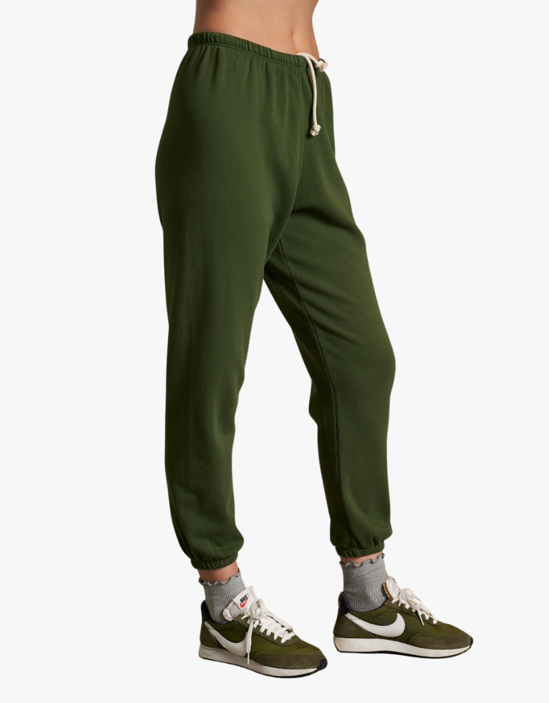 Perfect White Tee Johnny French Terry Easy Sweatpant in Fern Green