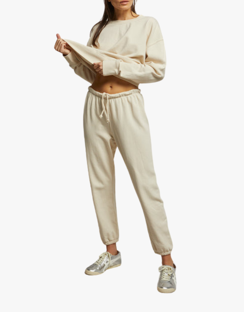 Perfect White Tee Johnny French Terry Easy Sweatpant in Sugar