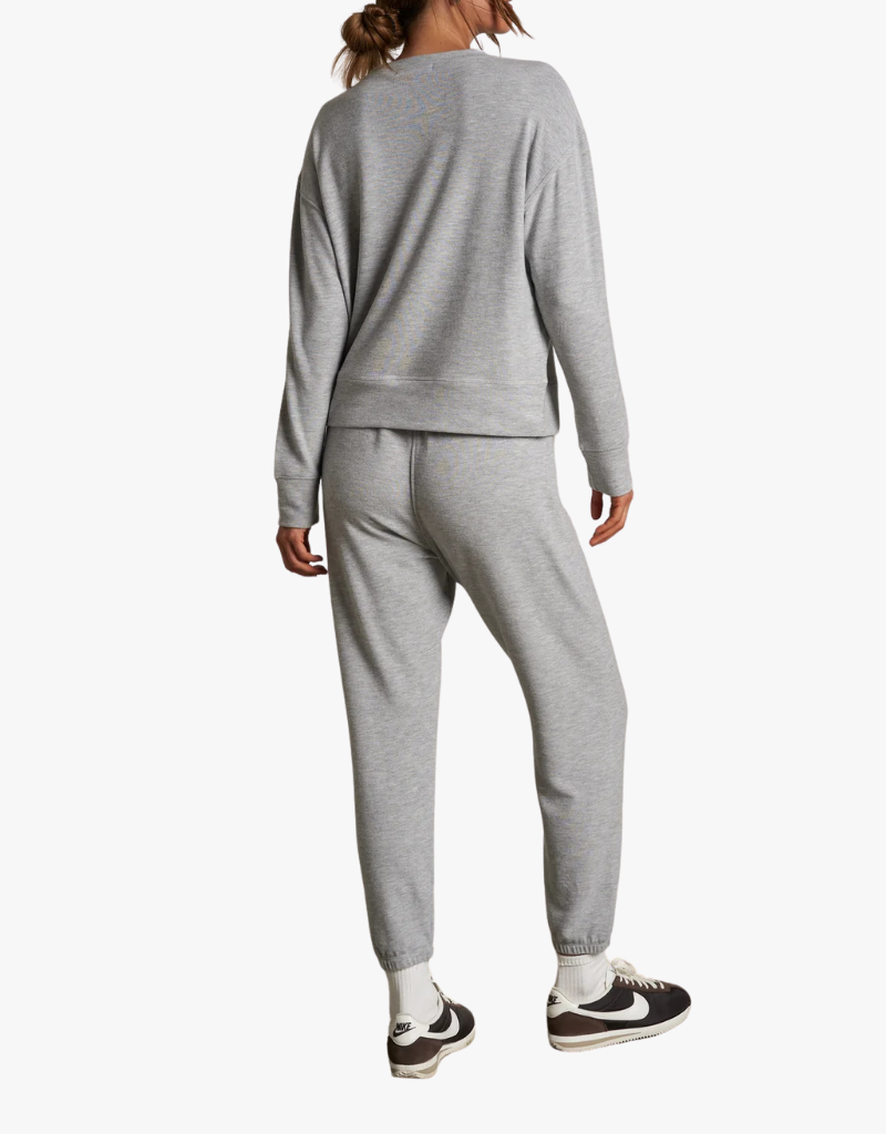 Perfect White Tee Mare Brushed Sweater Jersey Jogger in Heather Grey