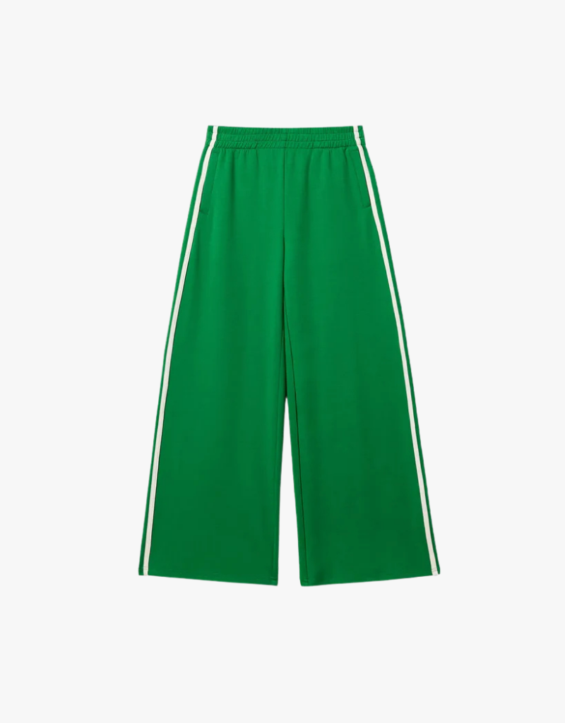 Perfect White Tee Mikos Travel Wide Leg Pants in Grass