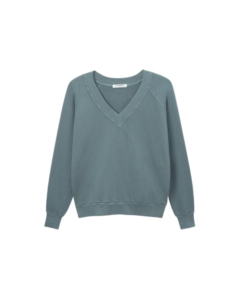 Perfect White Tee Sinead V-Neck Sweatshirt in Stormy Weather