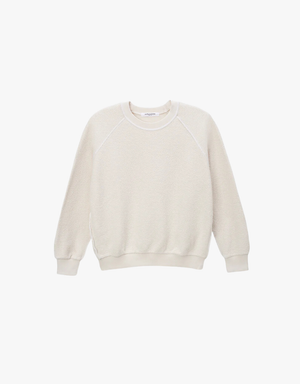 Perfect White Tee Ziggy Reverse Fleece Shrunken Crew Neck Sweatshirt in Sugar