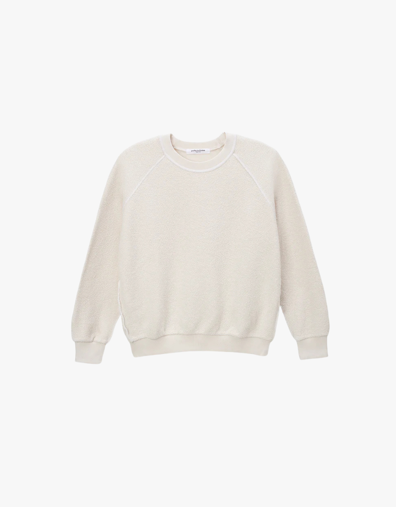 Perfect White Tee Ziggy Reverse Fleece Shrunken Crew Neck Sweatshirt in Sugar