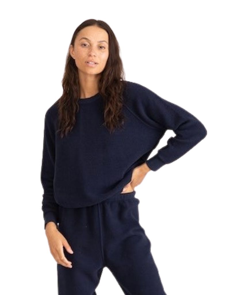 Perfect White Tee Ziggy Inside Out Sweatshirt in Navy