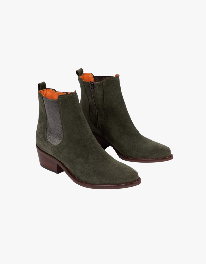 Penelope Chilvers Rove Suede Boot in Khaki & Pewter