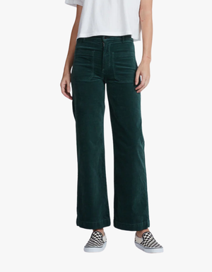 ASKK NY Sailor Velvet Pants in Dark Green