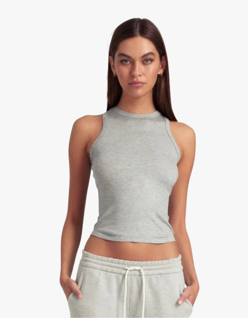 SPRWMN Rib Racer Front Tank in Heather Grey