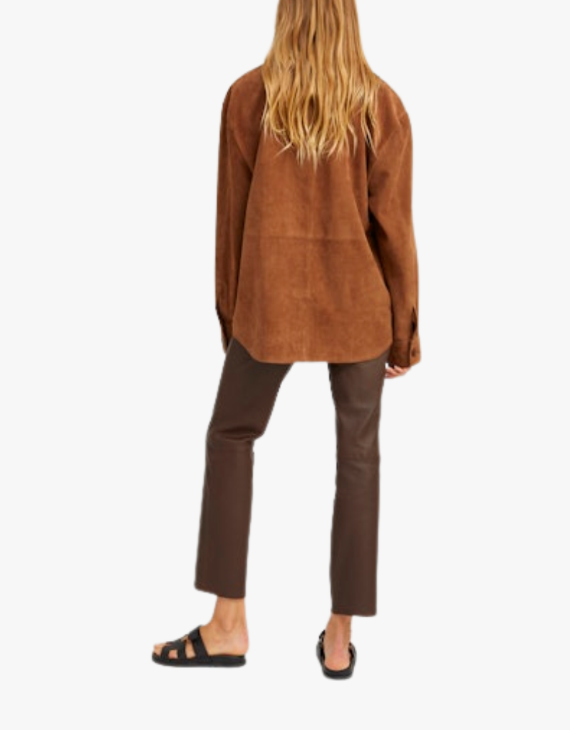 SPRWMN Shacket in Dark Cognac