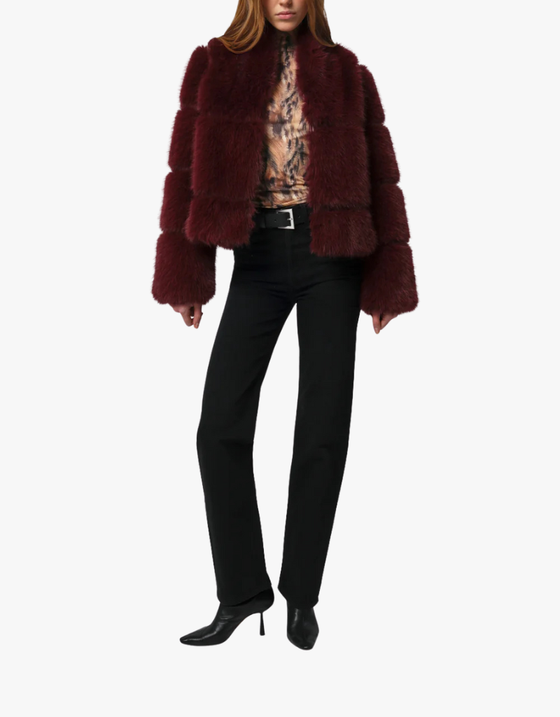 Apparis Sai Sable Coat in Merlot