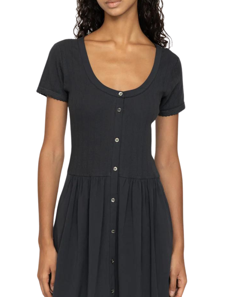 Sea NY Salome Button Down Dress in Charcoal