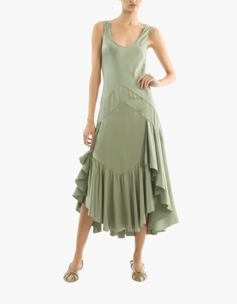 Secret Mission Evelyn Dress in Laurel Green