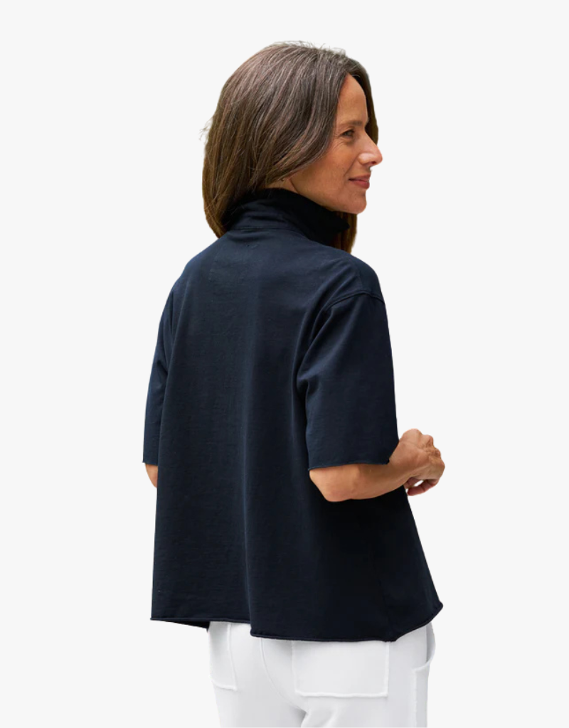 Frank & Eileen Patty Popover Short Sleeve Henley in British Royal Navy (Heritage Jersey)