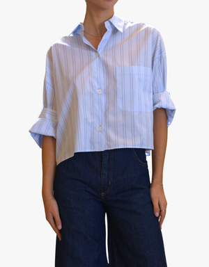 TWP Next Ex Shirt in Blue & Midnight