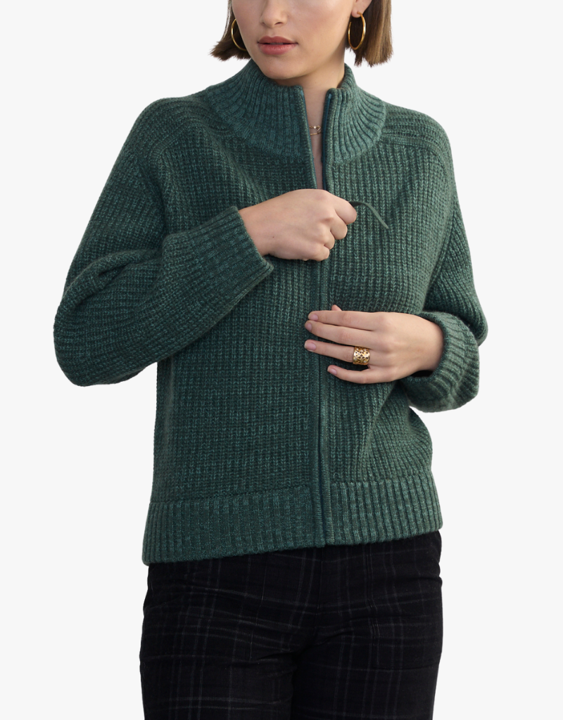 Margaret O'Leary Tahoe Zip-Up in Kale Mix