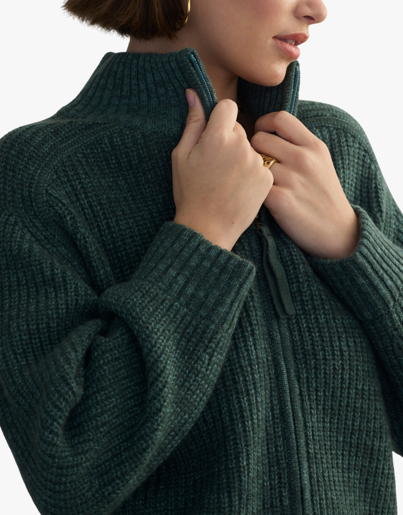 Margaret O'Leary Tahoe Zip-Up in Kale Mix
