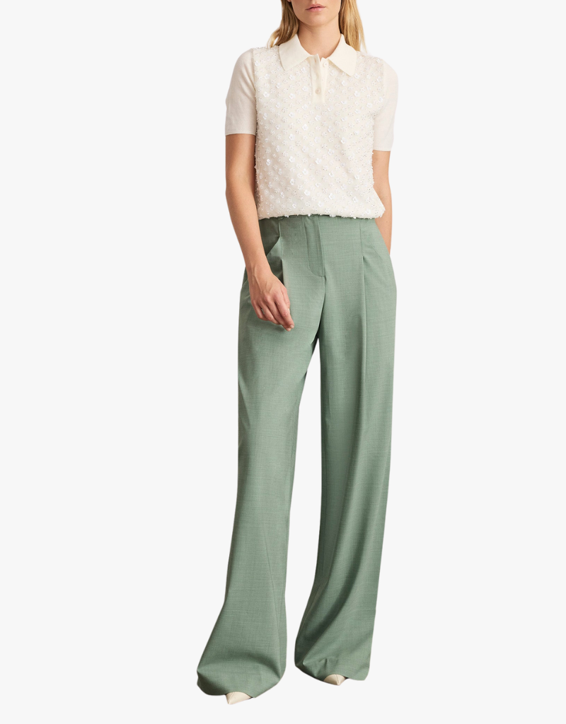 Tanya Taylor Camilla Knit Top in Cream