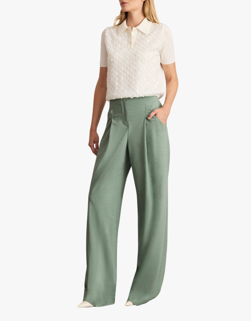 Tanya Taylor Camilla Knit Top in Cream