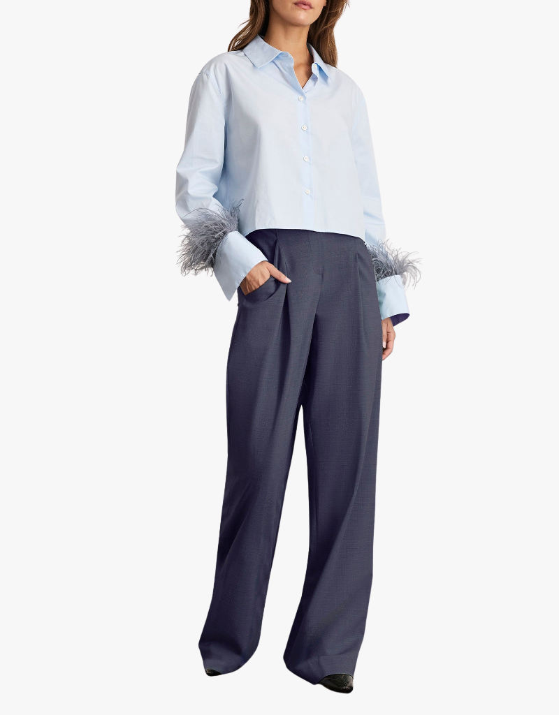 Tanya Taylor Largaux Feather Top in Oxford