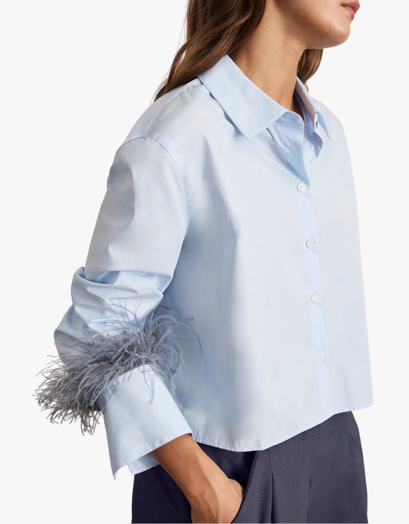 Tanya Taylor Largaux Feather Top in Oxford