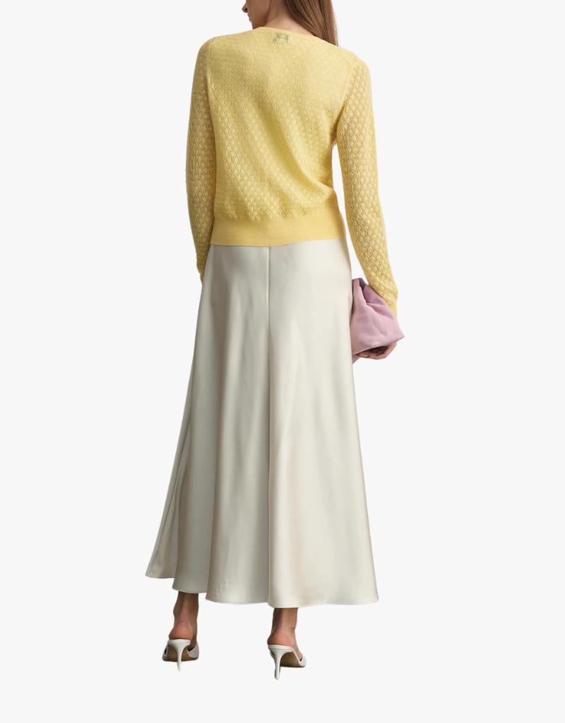 Tanya Taylor Lisa Knit Cardigan in Lemon Meringue
