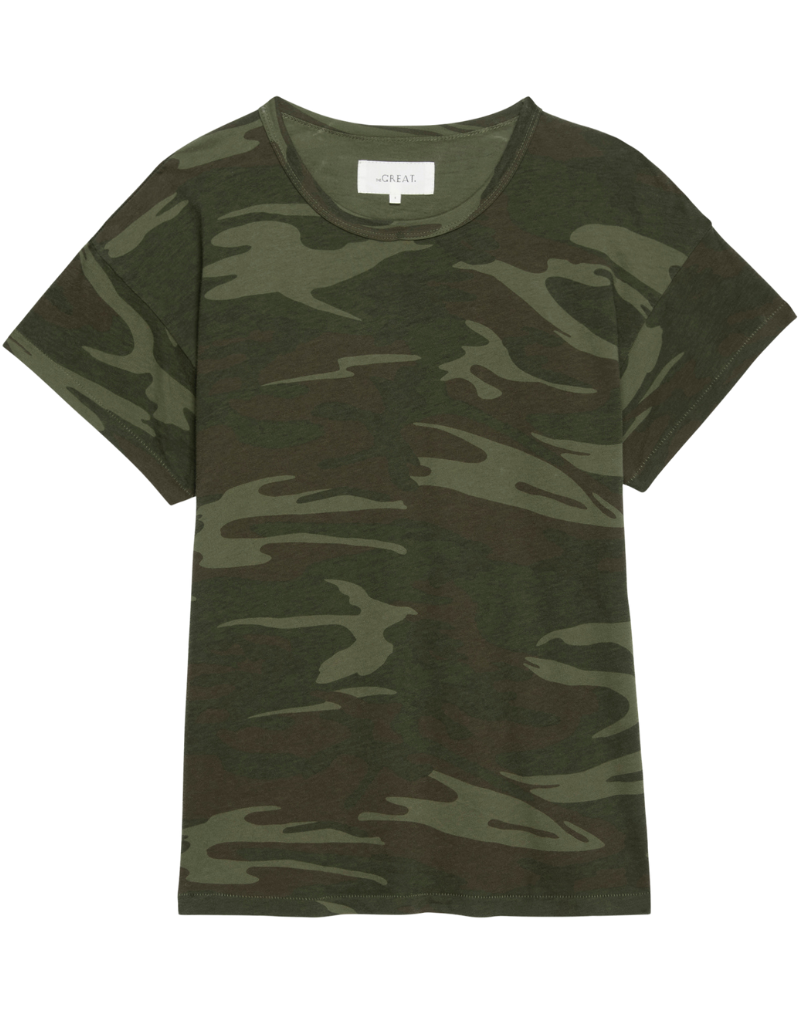 The Great The Boxy Crew Tee in Deep Woods Camo