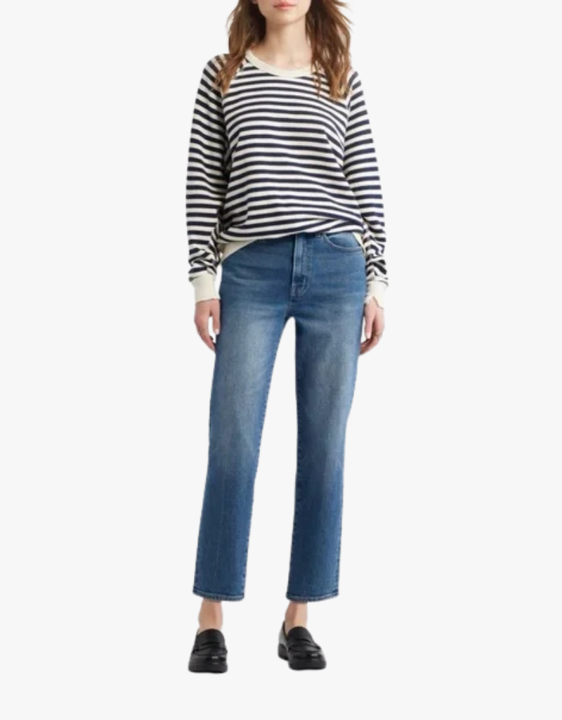 The Great The College Sweatshirt in Navy Sailor Stripe