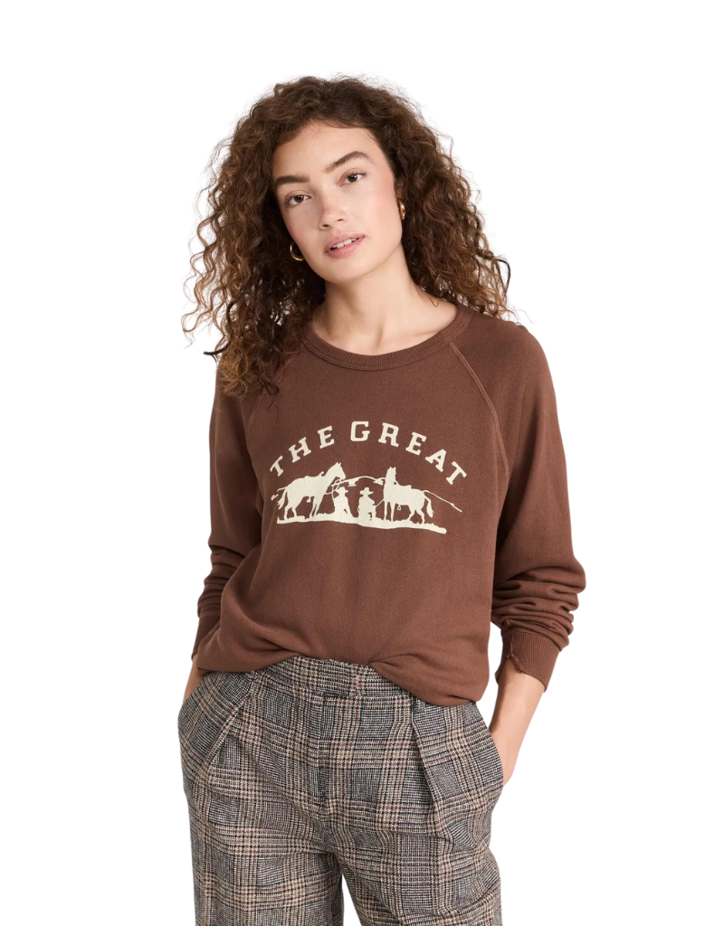 The Great The College Sweatshirt with Gaucho Graphic in Hickory