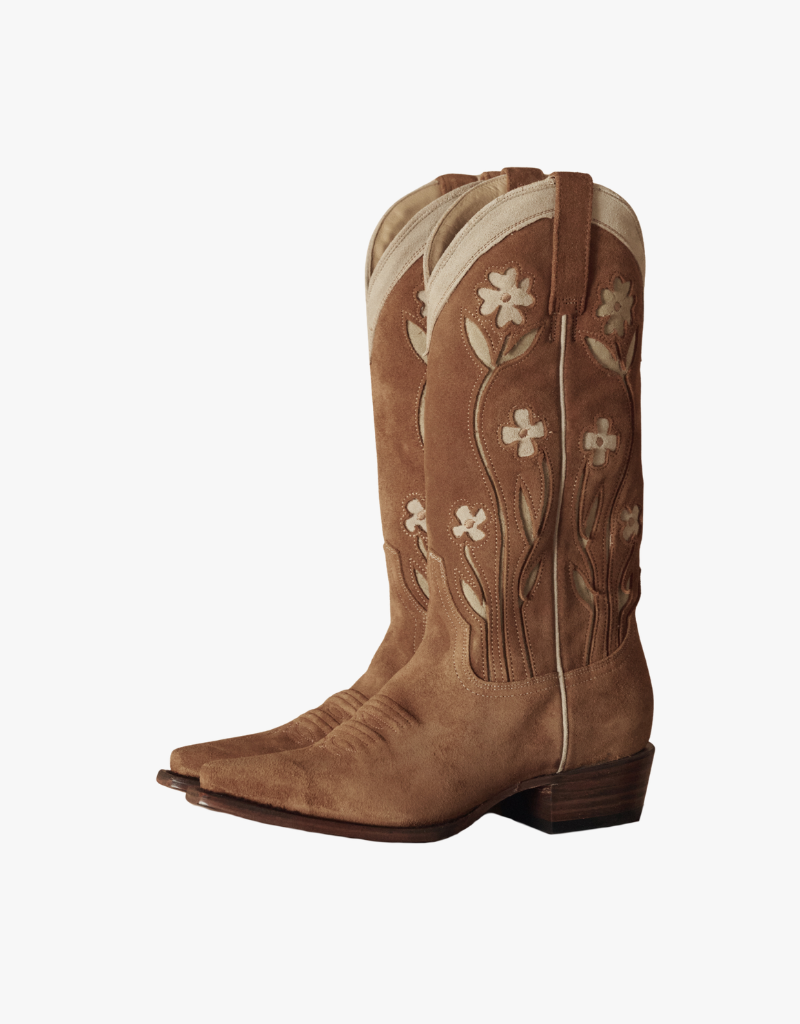 The Great The Cowboy Boot in Tan Floral