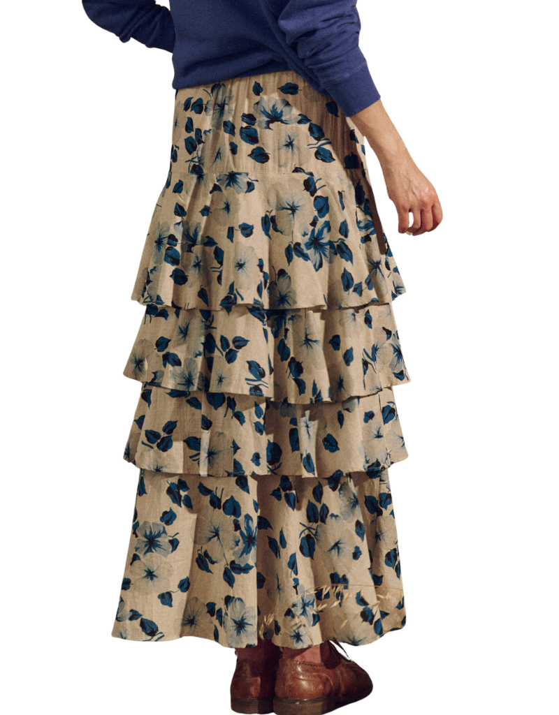 The Great The Gazebo Skirt in Deep Meadow Floral