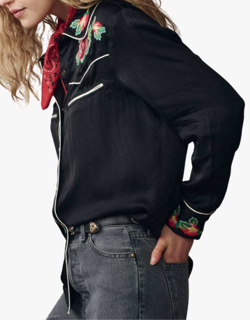 The Great The Heirloom Rose Western Shirt in Black