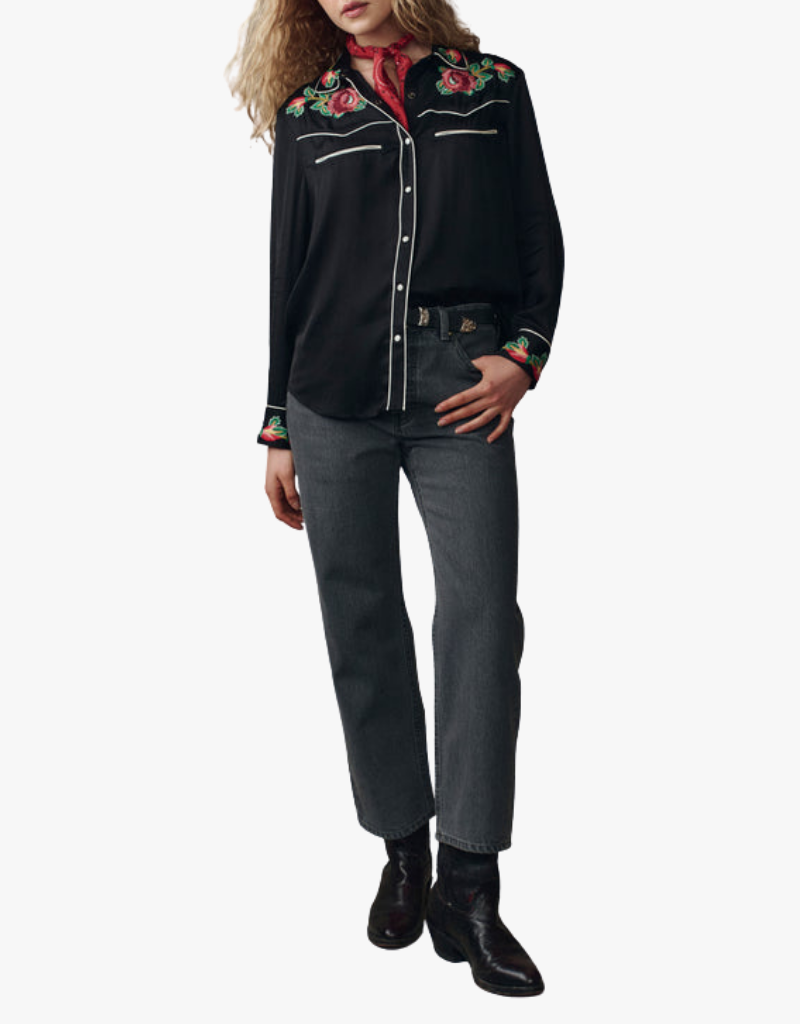 The Great The Heirloom Rose Western Shirt in Black