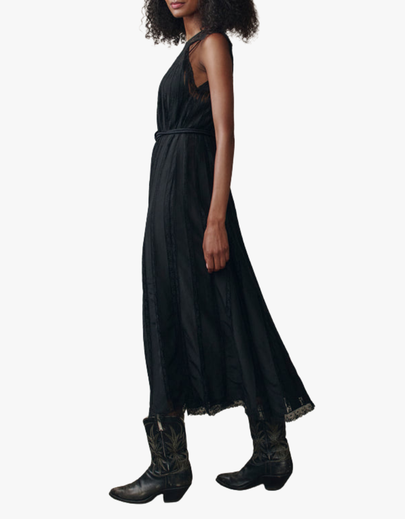 The Great The Keepsake Lace Column Dress in Black