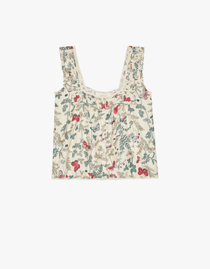 The Great The Victorian Pleat Tank in Floating Butterfly