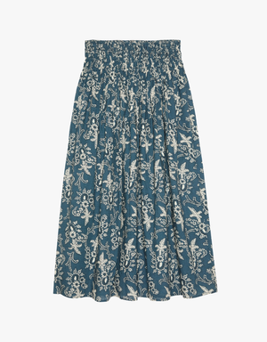 The Great The Viola Skirt in Indigo Bandana