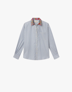 Trovata Blake Oversized Shirt in Seaside Stripe