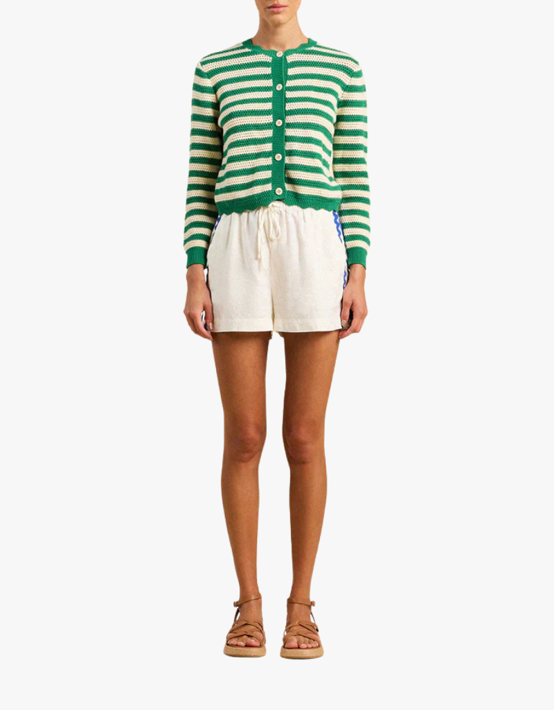Trovata Vento Cardigan in Green Stripe