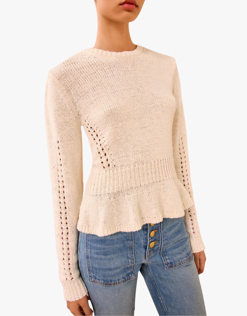 Ulla Johnson Aurelie Pullover Sweater in Cowrie
