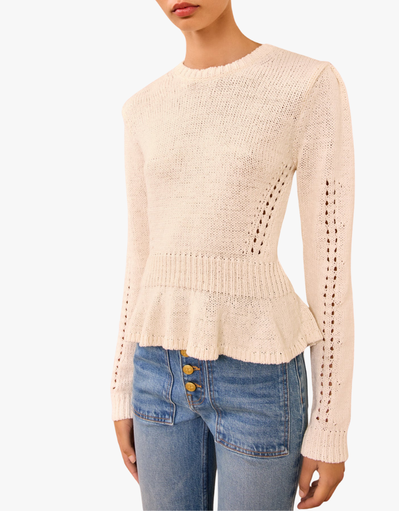 Ulla Johnson Aurelie Pullover Sweater in Cowrie