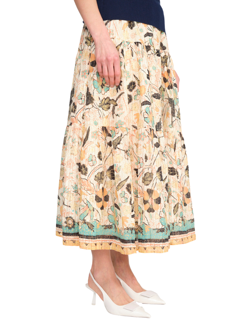 Ulla Johnson Cambrie Skirt in Pearl Floral