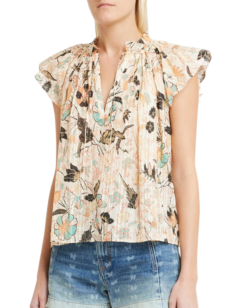 Ulla Johnson Cleo Top in Pearl Floral