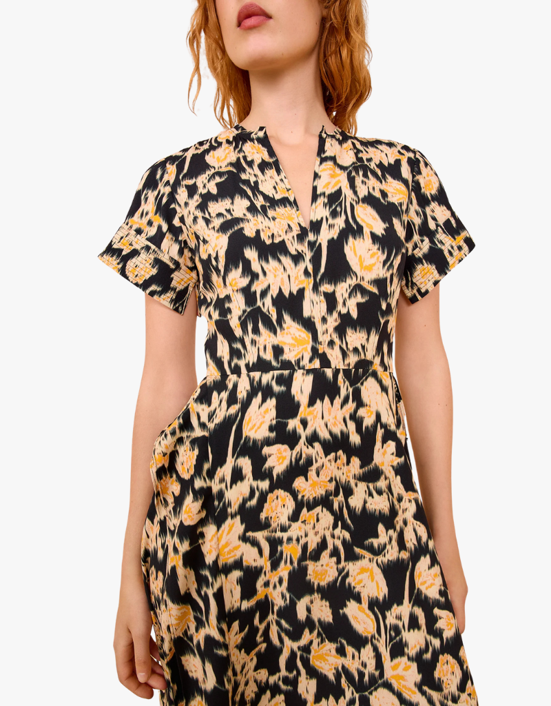 Ulla Johnson Nadya Short Sleeve Midi Dress in Tourmaline