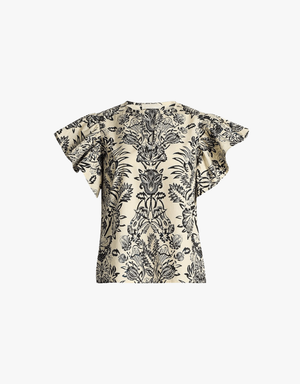 Ulla Johnson Severine Top in Ivory Flora
