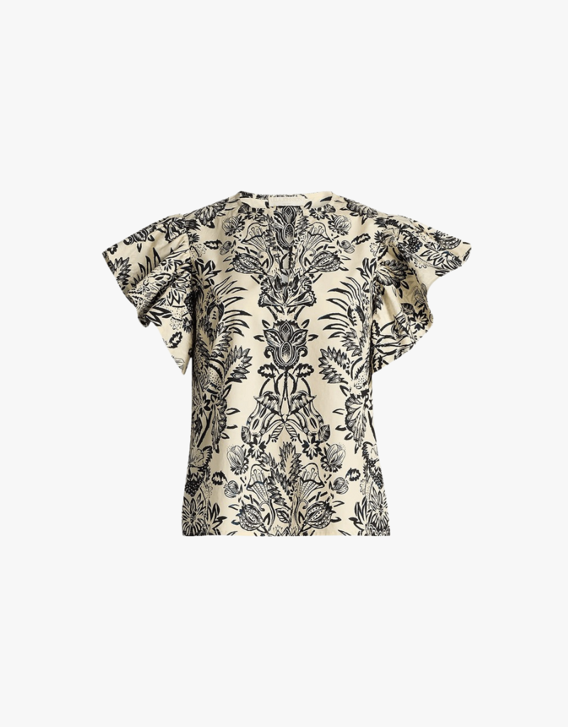 Ulla Johnson Severine Top in Ivory Flora